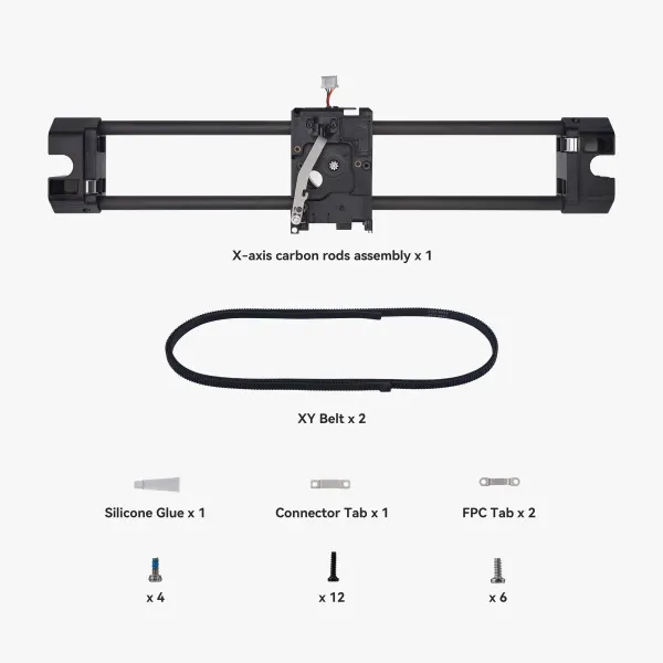Obrázek Bambu Lab Karbonová sestava nosníku osy X pro X1/P1P - X-Axis Carbon Rods Assembly