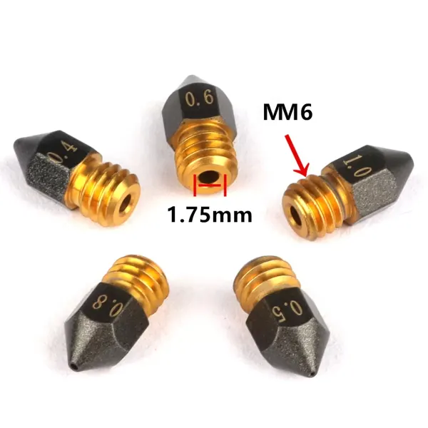 Obrázek PTFE potažená mosazná tryska MK8