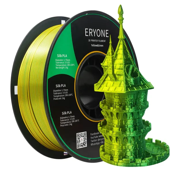 Obrázek ERYONE PLA Filament - Dvoubarevný 1kg (žlutá, zelená)