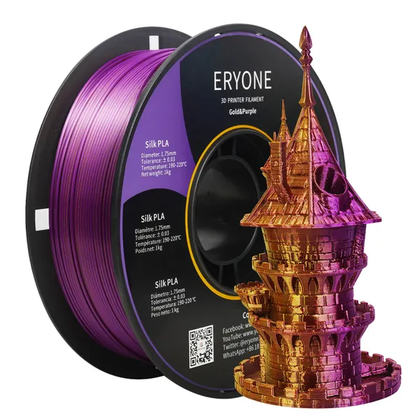 Obrázek ERYONE PLA Filament - Dvoubarevný 1kg (zlatá, fialová)