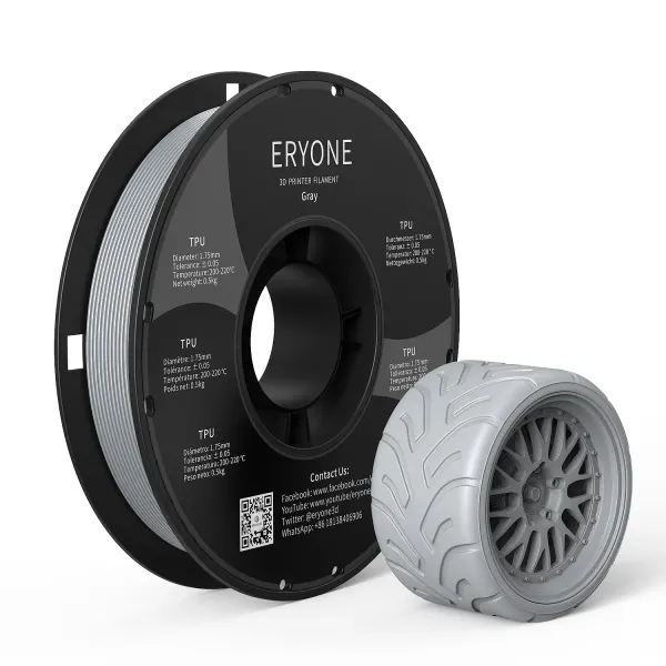 Obrázek ERYONE TPU Filament - šedá 0.5 Kg