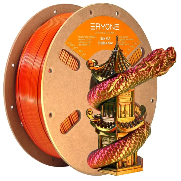 Obrázek ERYONE PLA Filament - Tříbarevný 1kg (černá, červená, zlatá)