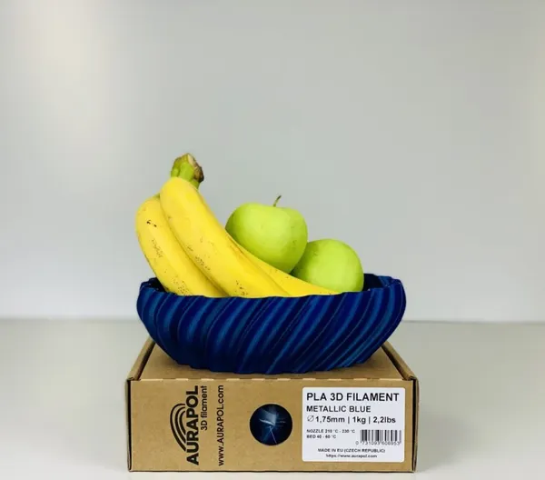 Obrázek AURAPOL PLA 3D Filament Modrá metalíza 1 kg 1,75 mm