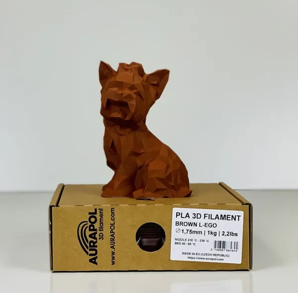 Obrázek AURAPOL PLA 3D Filament Hnědá L-EGO 1 kg 1,75 mm