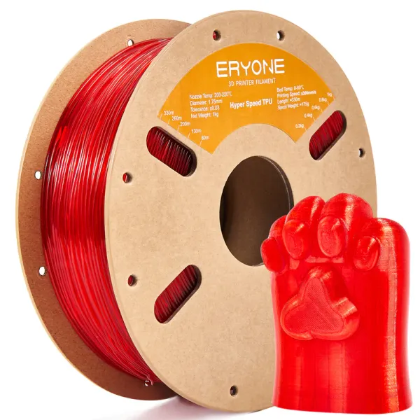 Obrázek ERYONE TPU Filament - průhledná červená 1 kg