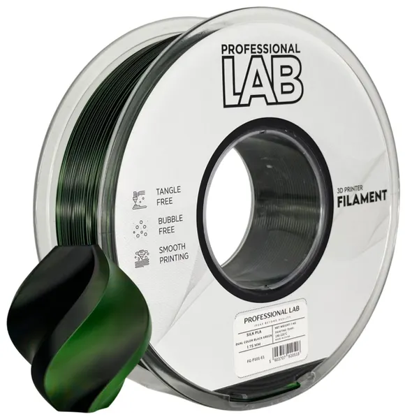 Obrázek Prof. Lab PLA Silk Dual Color Black Green (černá, zelená) 1 kg