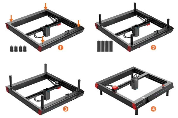 Obrázek AlgoLaser Zvedací Nožičky Happy Feet (Universal Raisers 1.0) – Podložky pro gravírku/plotr